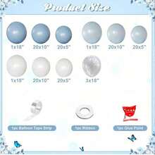 129Pcs Blue Balloon Arch Kit Blue And White Balloon Arch Garland Kit Include Light Blue Macaron Blue Sand White Balloons For Wedding Birthday - Multicolor - View 6