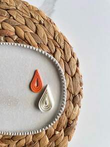 Minimalist Teardrop Clay Cutter Set, 1/5Pcs Layered Polymer Clay Cutters, DIY Craft Tools For Modern Clay Jewelry Making - White - View 9