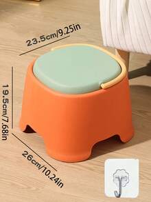 带把手的塑料凳，小巧的脚凳，适用于客厅、玄关、浴室 - 彩色 - 查看 10