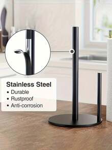 1个银色厨房纸巾架，台面纸巾盒，不锈钢纸巾架带加重底座，耐用台面收纳架，节省空间纸巾架，壁挂式收纳，现代厨房配件，耐用厨房用品，壁挂式分配器，厨房收纳配件 - 彩色 - 查看 6