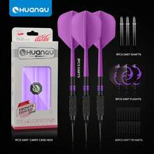 HUANQU 3pcs High-Quality Darts Set, Comes With Protective Storage Case (With Carabiner For Easy Carrying). Includes 3 Complete Soft Darts, 3 Dart Shafts, 3 Standard Dart Flights, And 20 Safety Dart Tips. Precise And Durable, Suitable For Indoor/Outdoor Leisure, Daily Practice Or Competition, Perfect Gift - Multicolor - View 2