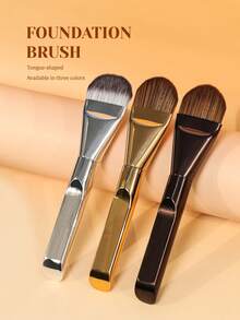 1-Piece Foundation Brush, Aluminum Handle, Makeup Tool, Soft And Dense Bristles, Basic Makeup Brush, Premium Quality Makeup Brush, Gift For Ladies - Multicolor - View 1