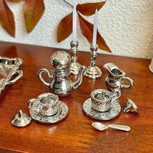 This Luxurious Dollhouse Candlelight Dinner And Tea Set, Including Cutlery, Tray, And Teaware, Is An Essential Decoration For Any Dollhouse Living Room Or Kitchen Scene. - one-size - View 8