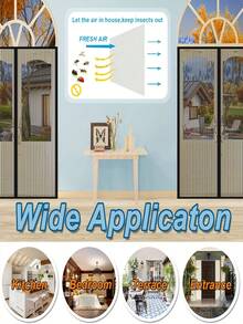 Magnetic Mesh Insect-Proof Door – A Self-Closing Ventilated Door/Window With Insect-Proof Function, Pet- Design, Magnetic Mechanism, Easy Installation, PVC Material, Available In Multiple Sizes. Entrance | Magnetic Screen Door | Sturdy Mesh Screen Window. A Mother's Day Gift. - Door Curtain - View 3