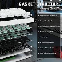 ATTACK SHARK X68PRO HE 60% Wireless Rapid Trigger Gaming Keyboard With Adjustable Actuation,8K Polling Rate,Hall Effect Magnetic Switch,Hot-Swap,RGB Backlit,BT/2.4GHz/Wired - View 10