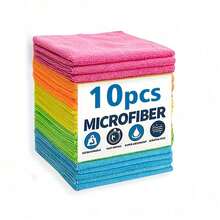 10/5pcs Of Ultra-Fine Fiber Cleaning Cloth, Super Absorbent, Quick Drying, No Trace, Kitchen, Bathroom, Car Furniture, Durable And Reusable Towels, Bright Colors, Easy To Remove Stains And Oil Stains. Multi Functional Cleaning Products Are Modern, Durable And Absorbent, Suitable For Living Rooms, Bedrooms, Bathrooms And Furniture, Easy To Remove Stains And Oil Stains, Essential Cleaning Supplies - 多色的 - 查看 2