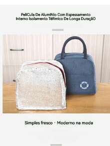 Portable Thermal Lunch Bag/Travel Bag/Cosmetic Lunch Box. Cute Design With Teddy Bear Print. Thermal Insulation That Keeps Food At The Desired Temperature. Practical Carrying Handle. Easy To Clean. Resistant And Durable For Daily Use. - 黑色 - 查看 5