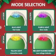 Interactive Cat Toy Ball - Rechargeable Automatic Rolling Ball With 3 Modes & Obstacle Avoidance For Indoor Kittens To Relieve Boredom - màu xanh lá - Xem 2