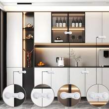 3 Protective Safety Locks - Cabinet Lock, Adhesive Cabinet Latch Lock, Multi Functional Refrigerator Drawer, Garbage Can, No Drilling Required - White - View 8