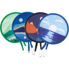 Ventiladores redondos plegables de mano, estilo de refrigeración plegable, ventiladores redondos japoneses plegables de mano para interiores y exteriores, viajes, eventos, festivales - Paisaje - Ver 9
