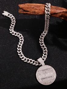 两件套男士镀金“最后的晚餐”吊坠项链，耶稣与门徒，镶嵌立方氧化锆，嘻哈风格首饰，独特礼品之选 - 最後的晚餐吊墜項鍊 - 查看 3