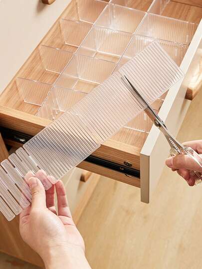 4pcs Drawer Organizer Divider Panels, Adjustable Plastic Compartment Separator For Underwear, Socks Storage Box