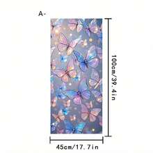 1/4pcs Summer Style Static Cling Frosted Window Film. Beautiful Lotus, Rose, Butterfly Patterns. Removable Waterproof PVC Material. Suitable For Bathroom, Kitchen, Living Room Windows, Also For Privacy Protection. - Multicolor - View 14