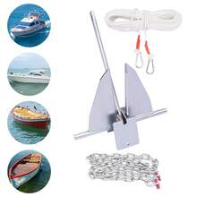 13 Lb Fluke Boat Anchor Kit With 98 Feet Rope 6.6 Feet Chain Galvanized Steel For Small Boats Kayaks Jon Boats - Silver - View 12