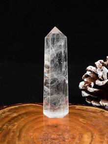 1 chiếc gậy tinh thể thạch anh tự nhiên, đá chữa bệnh hình lục giác nhọn, vật trang trí trị liệu bằng thạch anh. - pha lê sạch - Xem 13