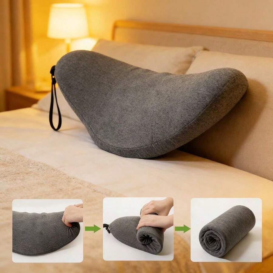1PC Memory Foam Lumbar Support Pillow - Foldable & Portable - A - View 1