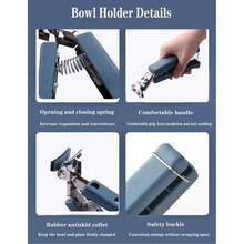 Soporte de acero inoxidable resistente al calor - Bandeja multiusos para herramientas de cocina - Escurridor de fregadero y platos - Clip para platos y tazones - Juego resistente al calor - Azul - Ver 8