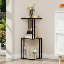 Support pour Plantes à 3 étages, pour Intérieur et Extérieur, Présentoir pour Pots de Fleurs, pour Balcon, Jardin, Patio, Table d'Appoint pour Salon - Marbré à 3 couches - Voir 8