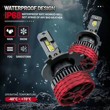 HYNBYZJ 2个H4 H7 Canbus LED汽车LED大灯 300W 220000LM H1 H3 H9 H11 9005 HB3 9006 HB4 9012 9007 HB5 H13 9008 汽车LED灯 高功率雾灯 6000K 12V - A - 查看 9