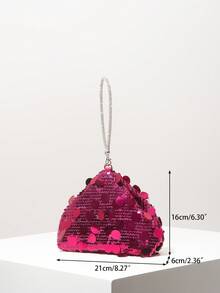 迷你钱包、女士手提包、晚礼服、派对礼服、舞会包、舞会配饰、婚礼用品、优雅女士钱包、女士礼物（图案随机） - 玫紅色 - 查看 8