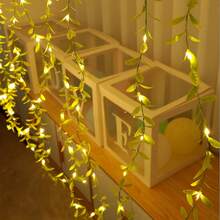 1pc,90LED Willow Decoration Lights ,Simulation Plant Curtain String Lights,Outdoor LED Hanging Lights,8 Mode Twinkle Fairy String Lights,With USB Plug Christmas Decorative Lights,For Garden Patio Wedding Jungle Party Festival Decor Light(Not Including Batteries) - Dây đèn LED - Xem 3