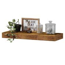 Minimalist Solid Wood One-Shelf Wall Mounted Rack, Living Room Dining Room Wall Storage Shelf, TV Wall Bookshelf - Multicolor - View 4