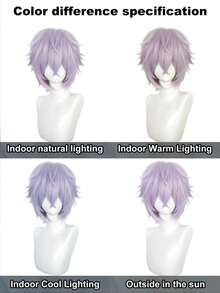 Wig Unisex Medium-Short 12 Inci, Terbuat dari Serat Sintetis Tahan Panas, Cocok untuk Cosplay, Pemakaian Sehari-hari, Foto Pesta, Tersedia dalam Berbagai Warna - MultiWarna - View 9
