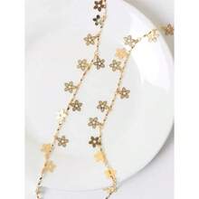 2pcs Flower And Chain Decor Hair Clip Boho Valentine's Day Valentines Claw Clips Hair Claws Hair Barrettes School Stuff Vacation Outfits Woman Hair Accessories Head Accessories - 金色 - 查看 5