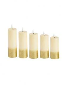 Vela sin llama LED para decoración del hogar, luz de ambiente para decoración de Navidad, boda, cumpleaños y fiesta, con efecto de brillo, decoración del hogar con purpurina dorada para fiestas festivas, adecuada para bodas, San Valentín, Halloween, Acción de Gracias, Navidad y decoración de escritorio como luz nocturna - oro - Ver 14