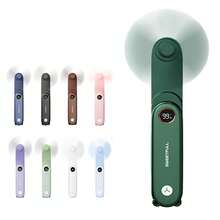Mini ventilador de mano, ventilador recargable por USB, ventilador eléctrico portátil y plegable, ventilador con pantalla LED, se puede usar como linterna, adecuado para escritorio, oficina, dormitorio, viajes al aire libre, camping, dormitorio, regalo del Día de la Madre, regalo del Día del Padre - Multicolor - Ver 12