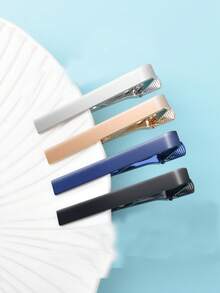 1pc Or 4pcs/Set Men's Minimalist Tie Clips, Black, Gold, Blue, Silver Tie Clip Set, Suitable For Regular Neckties - Tie Clip - View 2