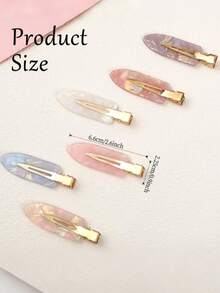 8个醋酸纤维防弯曲发夹 时尚防滑造型发夹 女士发饰 - 彩色 - 查看 2