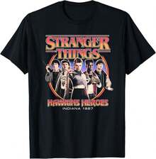StrangerThings T-Shirt Made From 100% Cotton, Unisex T-Shirt, Hawkins T-Shirt, Demogorgons StrangerSS Hawkins ThIng Hugs Graphic T-Shirt, StrangerSS Hawkins ThIng Inspired Illustration Graphic Cotton T-Shirt, 100% Cotton Shirts With Demogorgons StrangerSS Style Upside-DownS ThIngs Shirt, Mike, Lucas, Eleven, Dustin, Demodogs, Hawkins Indiana Fans. Exquisite Shirts, Holiday T-Shirt, Loves - StrangerS Hawkins ThIng Demogorgons Pattern, Men's Top, Crew Neck Casual T-Shirt Made From Exquisite Cotton, StrangerSS ThIngS, Valentine's Day Gift, St. Patrick's Day Gift, Happy Easter Gift. NO. 261 - 黑色 - 查看 8