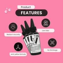 1瓶/60毫升/80克 [UV树脂] [透明UV固化树脂（硬质）] [水晶首饰制作套装] [快速固化] [快干] [高硬度] 低收缩UV环氧树脂，适用于手工制作、模具制作和涂层 - 小黑瓶 - 查看 3