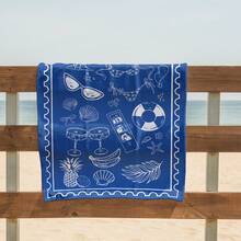 超大号超细纤维沙滩巾，适用于游行、露营、游泳和野餐。轻便易携。 - 海灘 - 查看 14