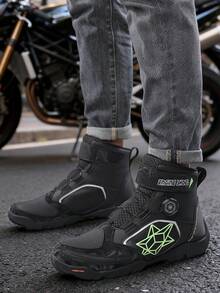 Giày bốt mô tô nam, giày da microfiber dành cho đường phố và địa hình gồ ghề, giày đua mô tô địa hình. - màu xanh lá - Xem 6