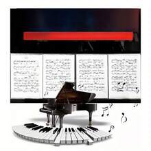 3个A4乐谱夹 - 三折PP塑料材质，黑色，钢琴键盘和音符图案 - 适用于乐队演出、教师及音乐课、学生音乐礼物、钢琴乐谱夹、钢琴配件，减少翻页次数，耐用防水，多用途，适合音乐家练习、演出、乐队用品、乐器配件、户外活动、办公用品、钢琴礼物、生日礼物、送给她的礼物、送给他的礼物 - 彩色 - 查看 12
