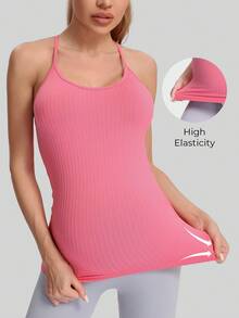 MathCat Maternity Yoga Tank Top, Moisture-Wicking Quick-Dry Sport Top, Maternity Fitness Top With Nursing Design, Suitable For Prenatal Training, Postpartum Recovery, And Low-Impact Exercise. - Pink - View 3