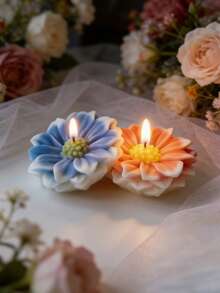 Multifunctional Flower Silicone Mold - Suitable For Scented Candles/Handmade Soaps/Plaster Fragrance Stones/Mousse Desserts - 3D Stereoscopic Flower Design - Flower Candle Mold - View 5