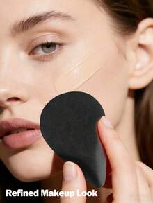 2/4/8Pcs Irregular Double Pat Makeup Sponge Black & Beige Combo Latex-Free Flawless Finish Beauty Sponge For Daily Commute Party Makeup Beginner Friendly - Multicolor - View 10