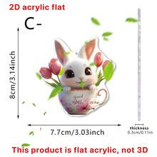 1pc Cartoon Animal Acrylic Pendant, Suitable For Car Rearview Mirror Decoration, Keychain, Backpack Accessory, Gift, 2D - Multicolor-gold Thread - View 16