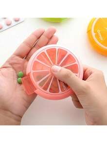 LocalPill Organizer 旅行药盒 7 格周用药盒 圆形每日用药盒 可爱药盒 适用于药丸、维生素、鱼油补充剂（1 个粉色/绿色） - 藥盒 - 查看 4