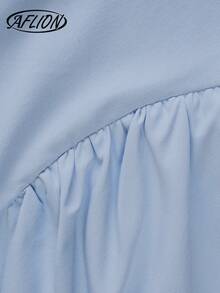 Aflion Đầm nữ màu xanh dương hai dây cổ chữ V eo cao dáng chữ A, thiết kế hở lưng buộc dây kiểu Y2K, đầm dự tiệc hè, đi biển, nghỉ lễ, dạ hội cho bé gái. - Xanh da trời - Xem 7