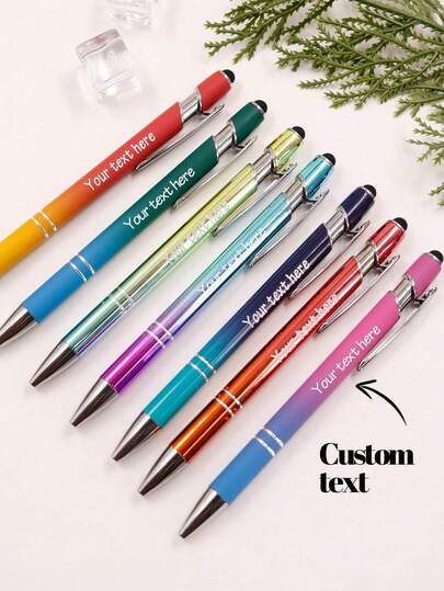 1-120pcs Customized Gradient Ballpoint Pens, Personalized Gel Pens, Custom Products, Fun Nurse Pens, Customizable Couple Pens, Teacher Pens, Stylus Pens, Suitable For Birthday Gifts, Teacher's Day, Back To School Supplies, Office, Creative Gifts, For Him/Her, Kids, Students, Employees, Teachers, Colleagues, Wedding Gifts