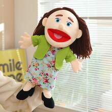 1个趣味卡通全身手偶毛绒玩具，互动家庭游戏，幼儿园讲故事道具，儿童生日/儿童节/母亲节/复活节礼物 - 彩色 - 查看 24