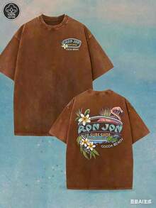 (230 Cotton-Shirt) Men's-Shirt, Surf Shop Graphic - Shirt,Street StyleUnisex Casual-Shirts - 咖啡棕 - 查看 5