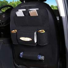 1pc Car Seat Back Storage Bag - Multifunctional Felt Organizer Bag With Cup Holder, Smartphone Pocket And Accessory Compartment, Car Interior Storage Bag, Car Accessories - A - View 7