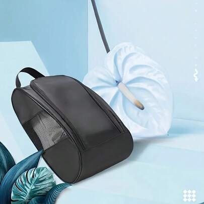 1 pieza Bolsa portátil para zapatos de golf, unisex, con diseño de ventilación de malla y asa resistente, caja y cubierta para zapatos, bolsa para zapatos de golf, protector de zapatos de baile, bolsa para zapatos de deportes al aire libre, accesorio de almacenamiento de ropa esencial, accesorio de golf, bolsa portátil para zapatos, bolsa de almacenamiento duradera de color negro para zapatos de campo de golf, almacenamiento de equipos deportivos de viaje, compartimento forrado, bolsa de equipo de golf, ideal para golf, fútbol, baloncesto, voleibol, béisbol, fútbol, deportes, natación, fitness, campamento, viaje
