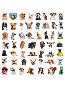 1set 50pcs Cute Dog Stickers, Waterproof Graffiti Decals For Laptop, Phone Case, Guitar, Helmet Back To School - 多色 - 查看 6