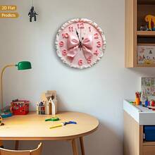 12inch Pink Bow-Decorated Wall Clock, 2D Flat Design, Perfect For Baby Rooms, Bedrooms, Offices, And Living Rooms. Silent Operation With No Ticking Sound, Battery-Powered (Requires 1 AA Battery, Not Included),Mother Day Gift,Teacher,Graduation Gifts,Gifts For Women,Home Essentials,Room Deocr,Wall Deocr,Office Decor,Home Decor,Kitchen Decor - Nhiều màu - Xem 6